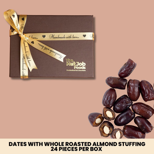 De-pitted Dates with Whole Roasted Almonds at their Centre - 24 Foil Wrapped Pieces