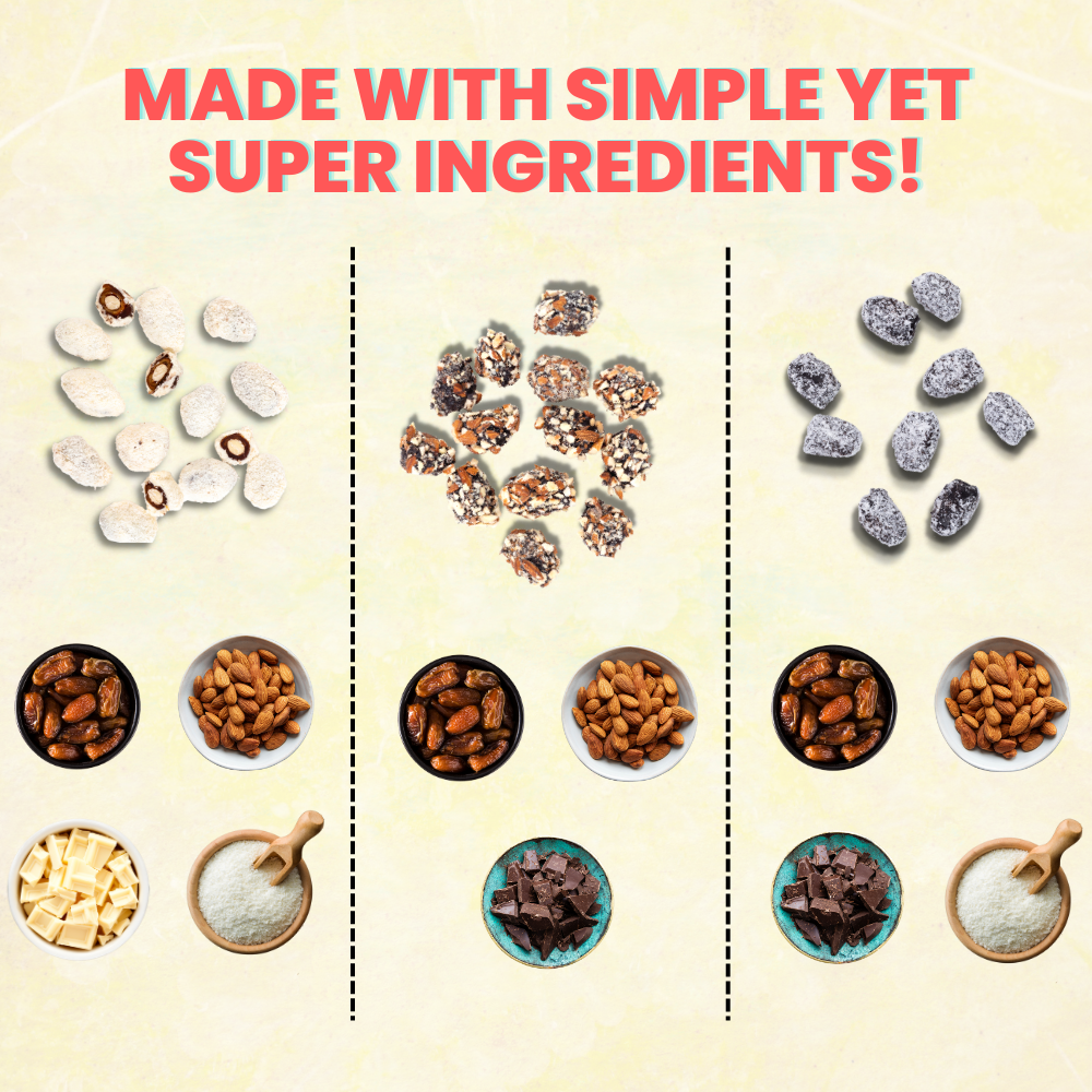 Christmas Gift Box - Almond and Chocolate Dates - 12 Pieces