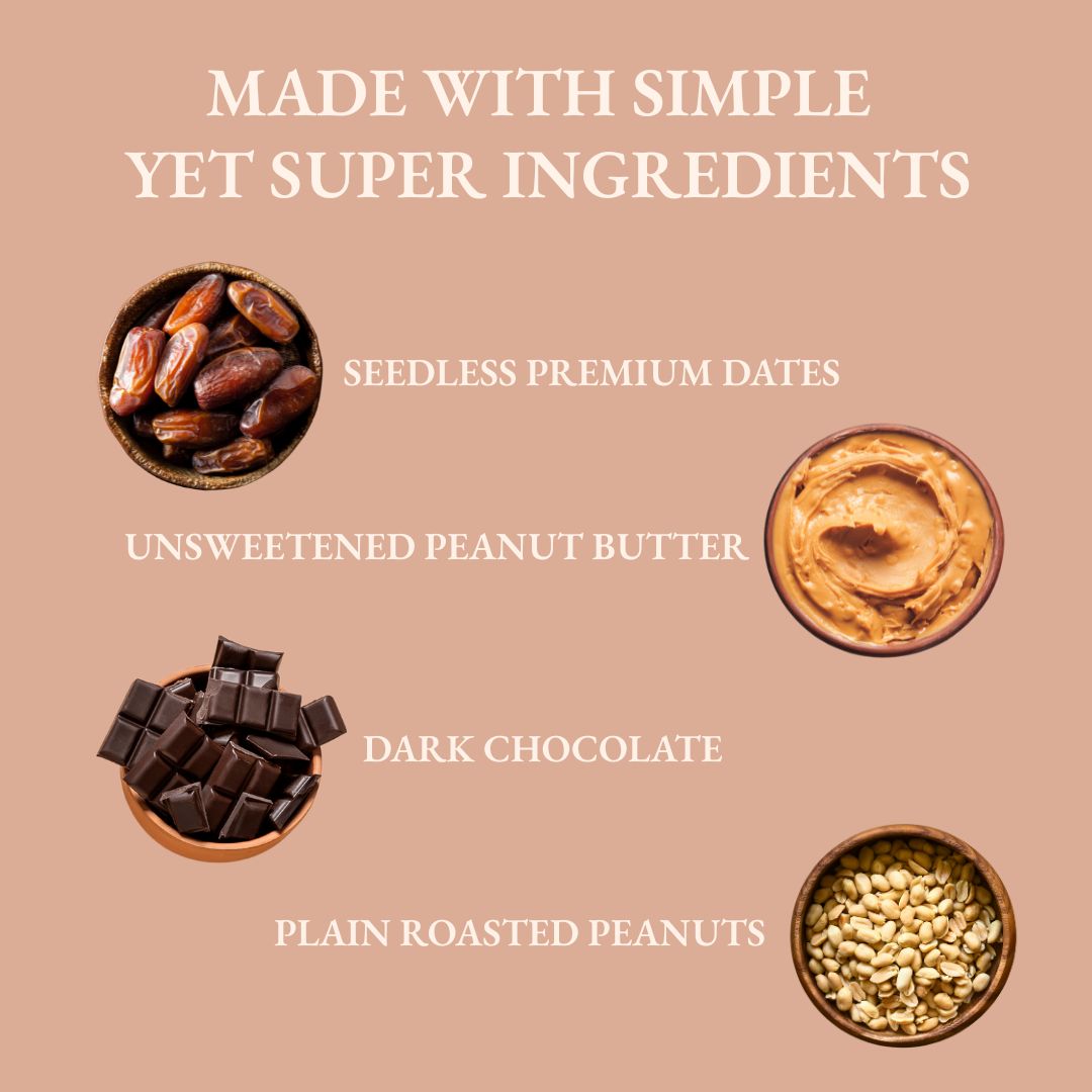 Handcrafted Peanut Butter and Dates Dark Chocolate 12 Piece Box