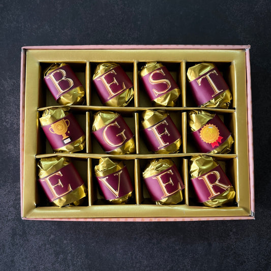 Best Girlfriend Ever - Chocolate Gift Box - Almond and Chocolate Dates - 12 Pieces
