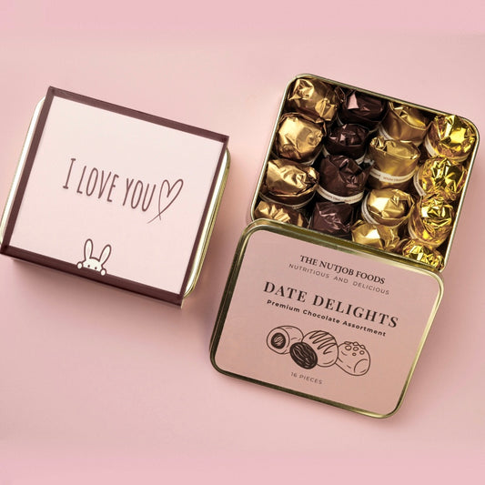 'I Love You' Date Delights Premium Chocolate Assortment of Dates Chocolates, 16 Pieces