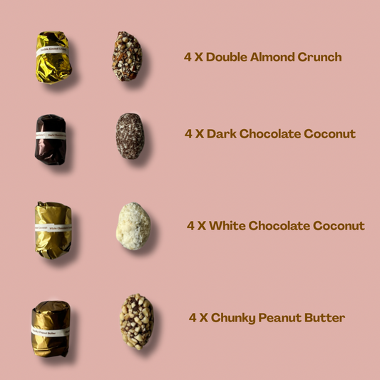 'Happy Anniversary' Date Delights Premium Chocolate Assortment Gift Box, 16 Pieces, Double Almond, Dark Coconut, White Coconut, Peanut Butter