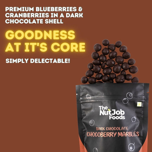 Dark Chocolate Chocoberry Marbles - Dried Blueberries & Cranberries coated in Dark Chocolate - 250g Pouch