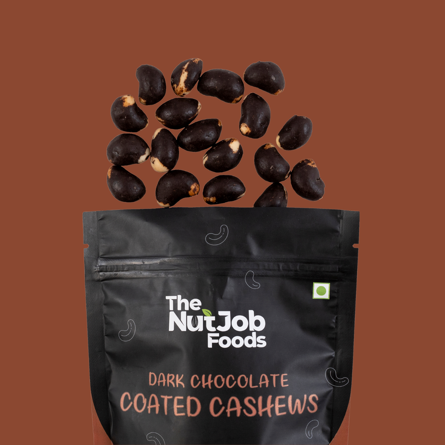 Dark Chocolate Coated Cashews - Premium Cashews coated in Dark Chocolate - 250g Pouch - Protein Source, High Fiber, No Added Preservatives