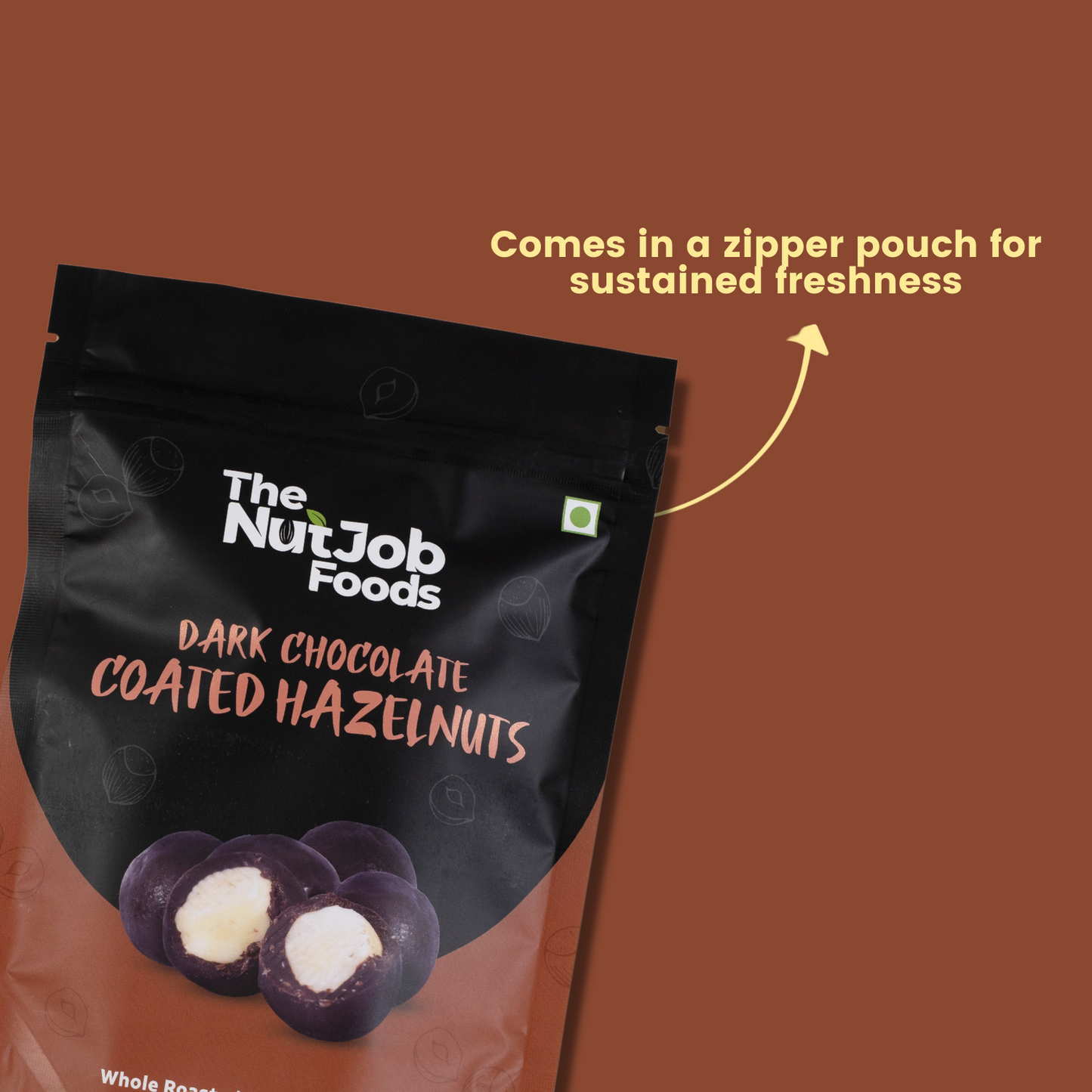 Dark Chocolate Coated Hazelnuts - 250g Pouch