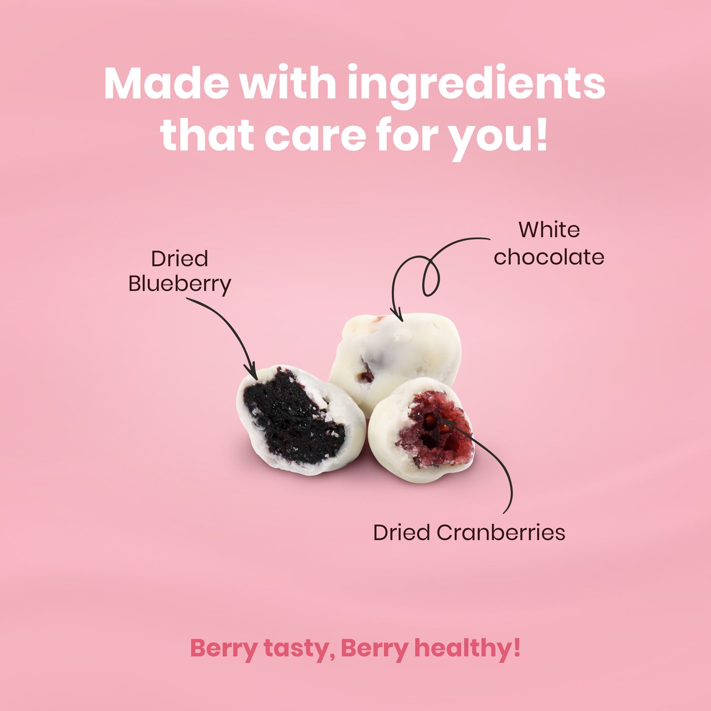 Chocoberry Marbles - Blueberries & Cranberries Covered in White Chocolate (240g Jar)