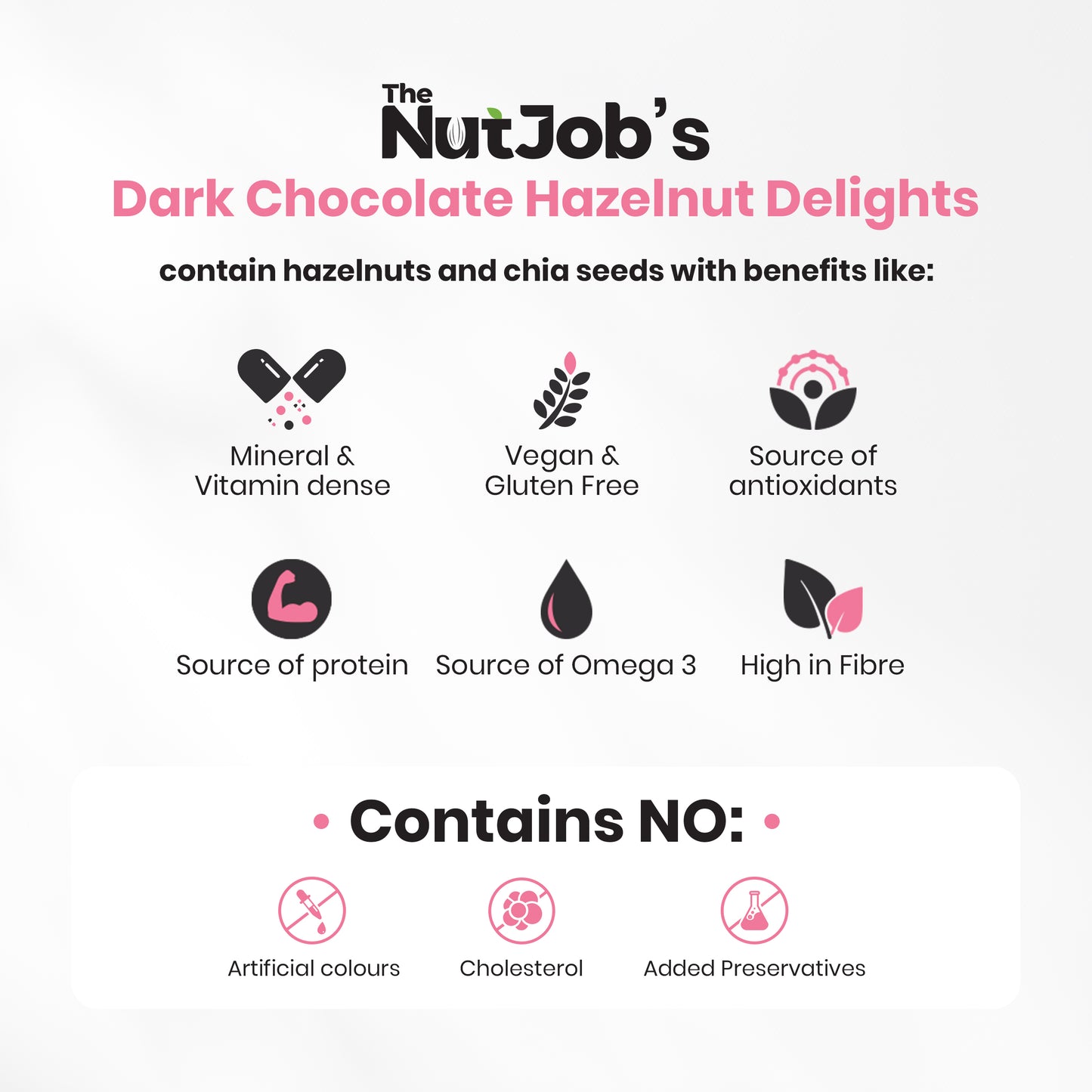 Buy 2 Get 1 Free - Dark Chocolate Hazelnut Delights - Dark Chocolate and Chia Coated Hazelnuts - 200g