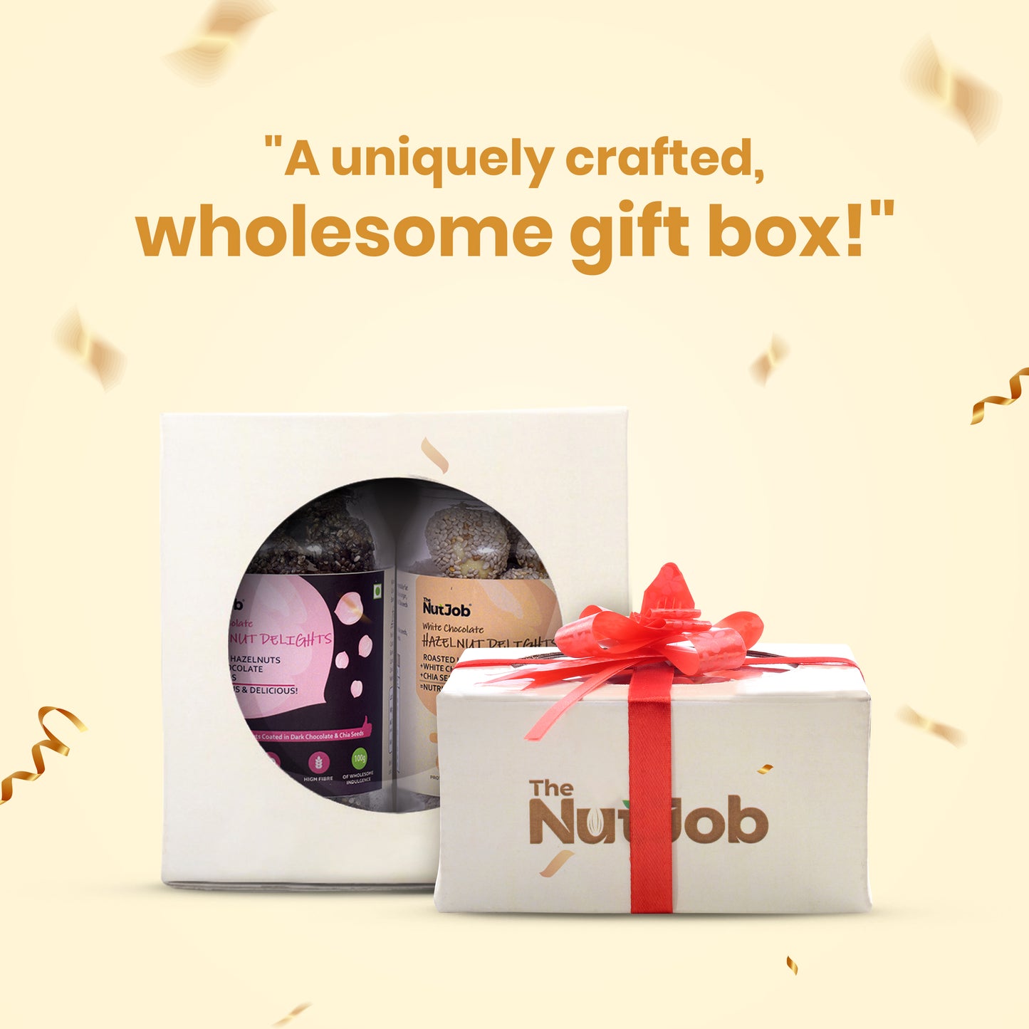 Hazelnut Delights - 200g Gift Box, Dark Chocolate Hazelnut Delights(100g) and White Chocolate Hazelnut Delights(100g)