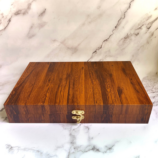 The NutJob Wooden Gift Box -Dried Fruits and Seeds - 650g - Almonds, Dates, Anjeer, Cashews, Pista, Walnut