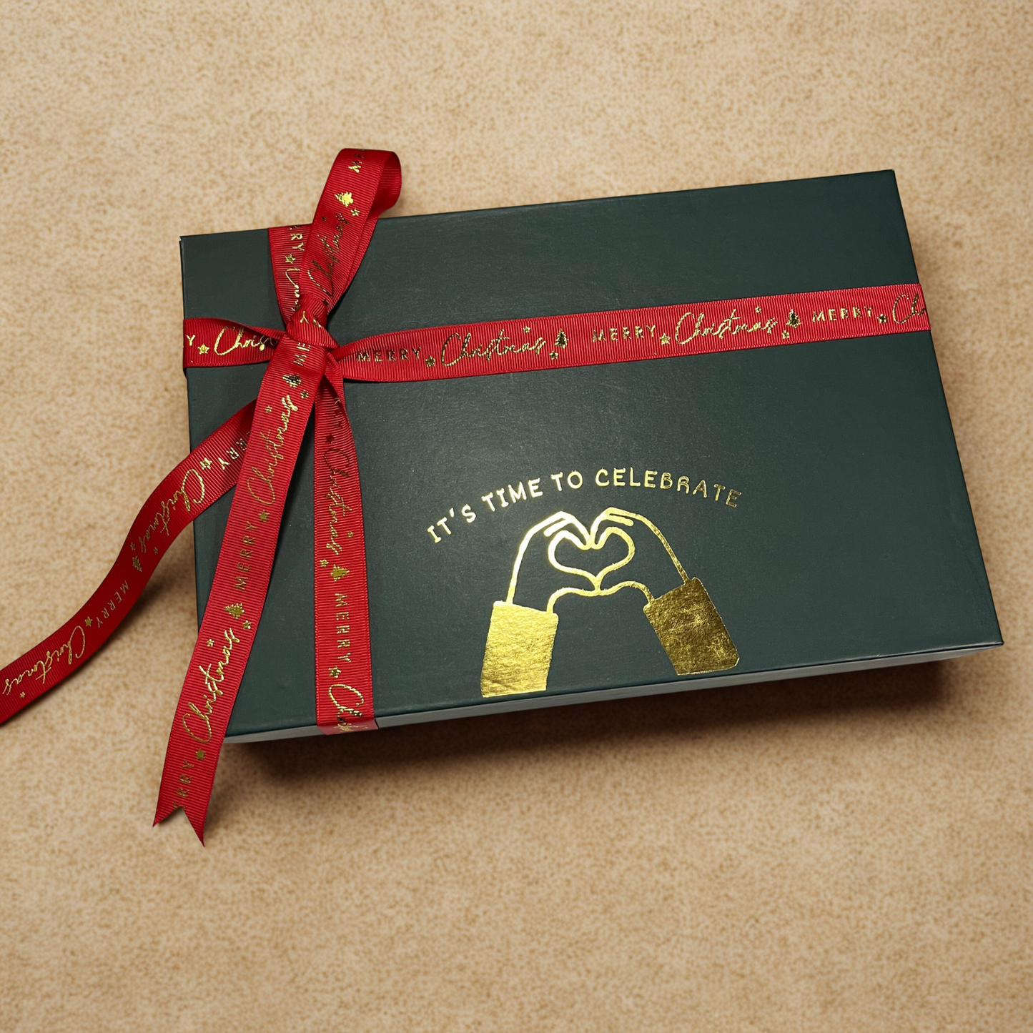 Luxury Christmas Gift Box with Assorted Chocolates, Cookies, Nuts and Candles, Premium Holiday Hamper