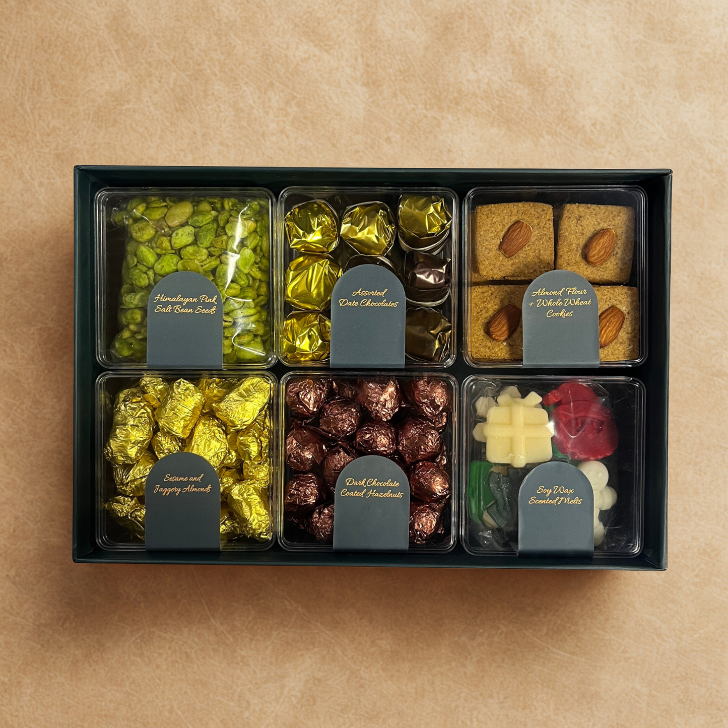 Luxury Christmas Gift Box with Assorted Chocolates, Cookies, Nuts and Candles, Premium Holiday Hamper