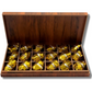 The NutJob Wooden Gift Box - Almond and Dark Chocolate Dates - 18 Pieces Premium Chocolates - Dry Fruits Gift Box - Gift Pack - Dark Chocolate Gift