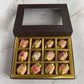 Appreciation Gift Box - 12 Pieces - Dates and Almonds Chocolates Wrapped in Pun-derful Messages