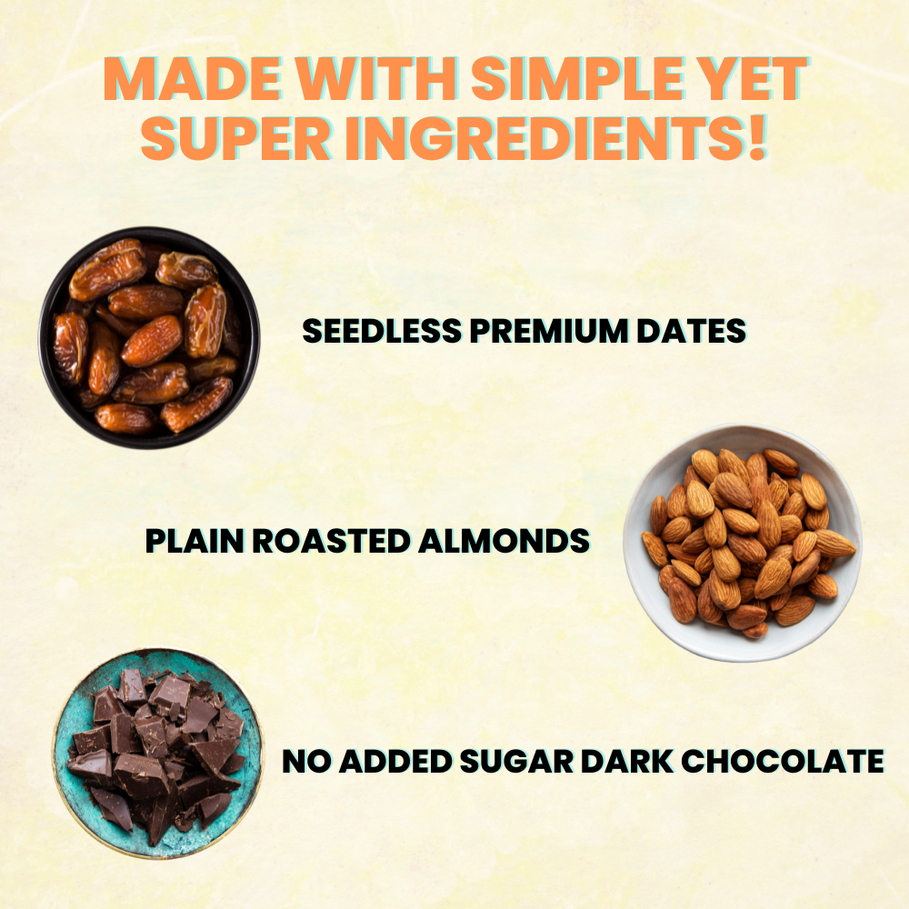 No Added Sugar Dark Chocolate & Almond Dates - Almond Coating & Stuffing - 12 Pieces - No Added Sugar - Dark Chocolate - Nut Chocolate