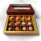 Rakhi Gift Box - Chocolate Dates with Rakhi - 4 Dark Chocolate & Almond Dates with Rakhi - 4 White Chocolate Almond & Coconut Dates - 4 Dark Chocolate Almond & Coconut Dates - Dry Fruits Gift Box - Rakhi Gift