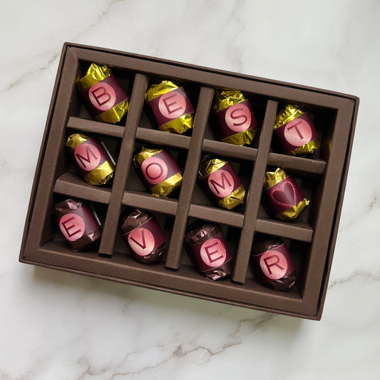 The NutJob Chocolate Gift Box - Best Mom Ever - Appreciation Gift for Mothers - Almond and Chocolate Dates - 12 Pieces