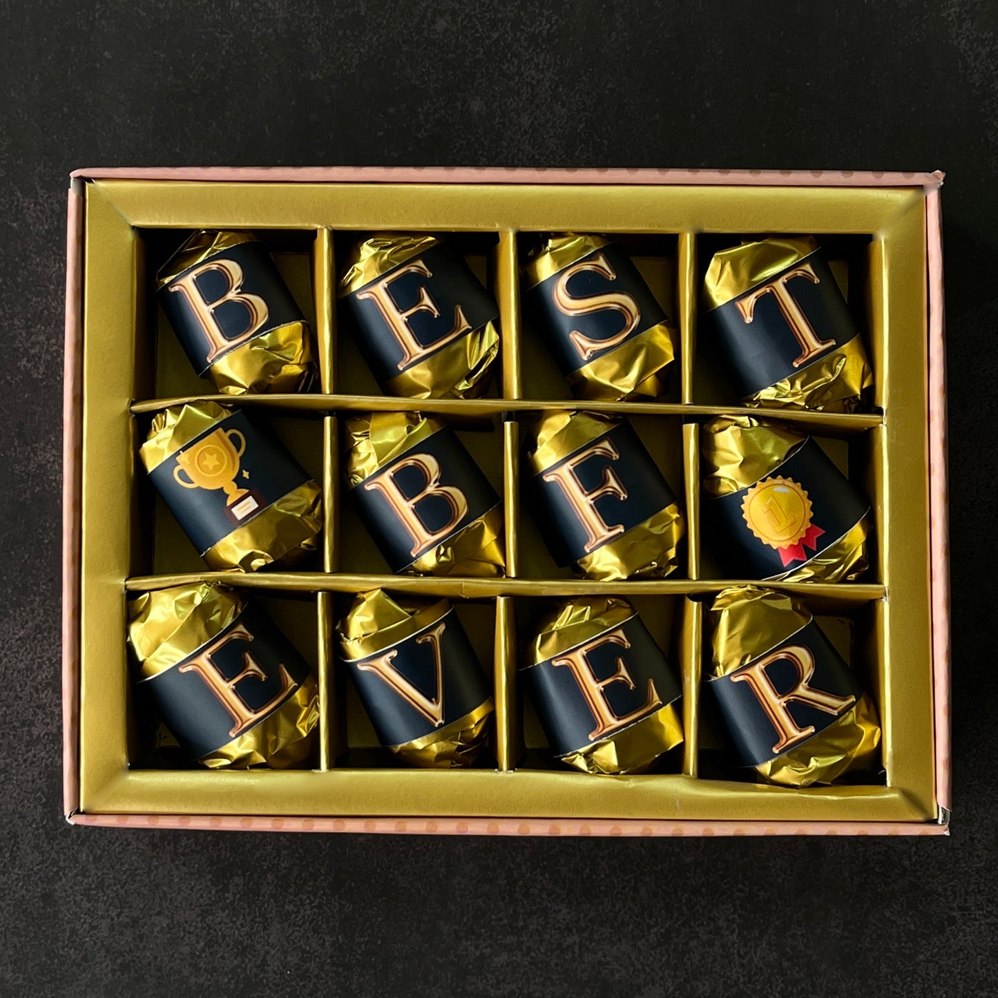 Best Boyfriend Ever - Valentine's Day Chocolate Gift Box - Almond and Chocolate Dates - 12 Pieces