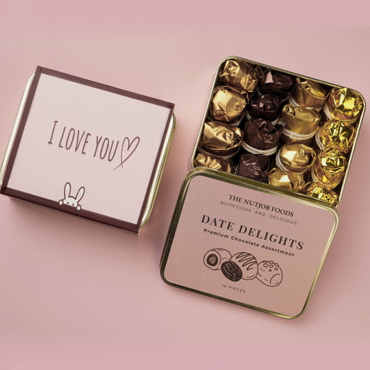'I Love You' Date Delights Premium Chocolate Assortment of Dates Chocolates, 16 Pieces