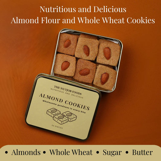 Almond Flour and Whole Wheat Cookies Tin Box - 24 Pieces