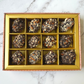 Dark Chocolate Coated Dates Stuffed with Almonds with Diced Almonds Coating - 12 Foil-Wrapped Pieces