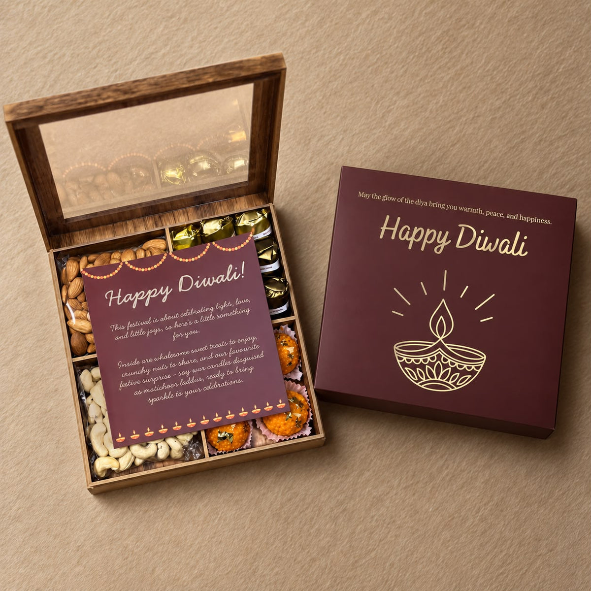 Aangan - See-through Wooden Assorted Diwali Gift Box