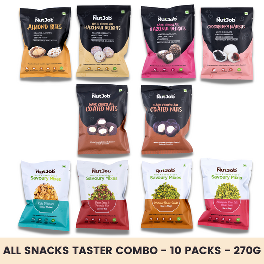 Snacks Taster Combo - 270g - 10 Convenience Pouches - Healthy Snacking