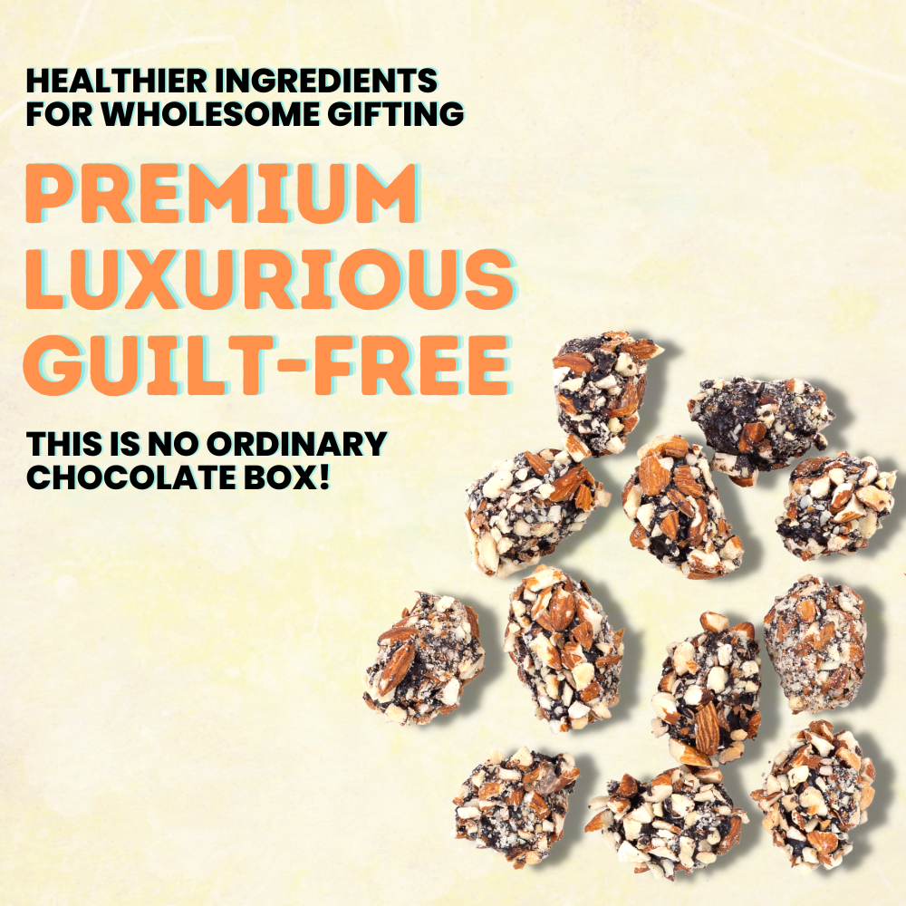 Dark Chocolate Coated Dates Stuffed with Almonds with Diced Almonds Coating - 12 Foil-Wrapped Pieces