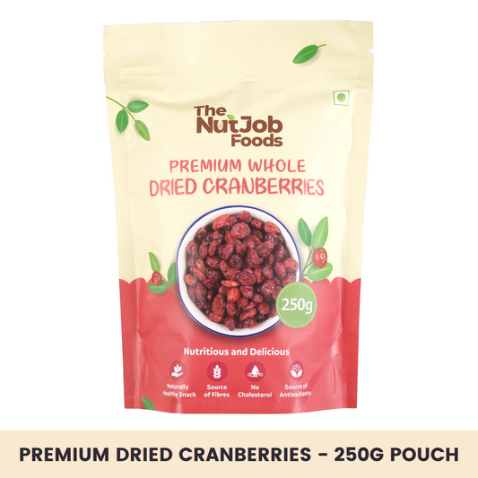 Premium Dried Cranberries - 250g Pouch - Imported Whole Cranberries