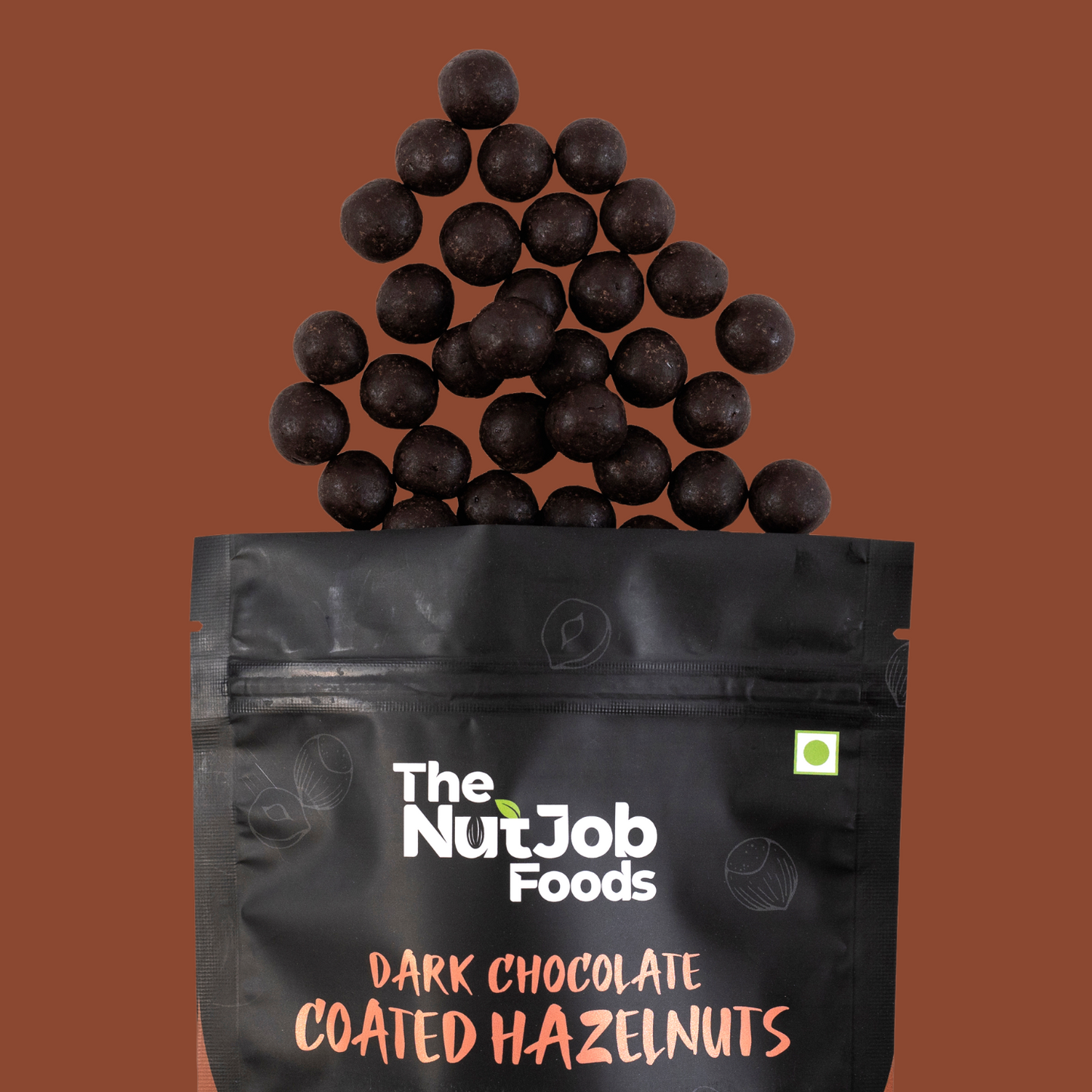 Dark Chocolate Coated Hazelnuts - 250g Pouch