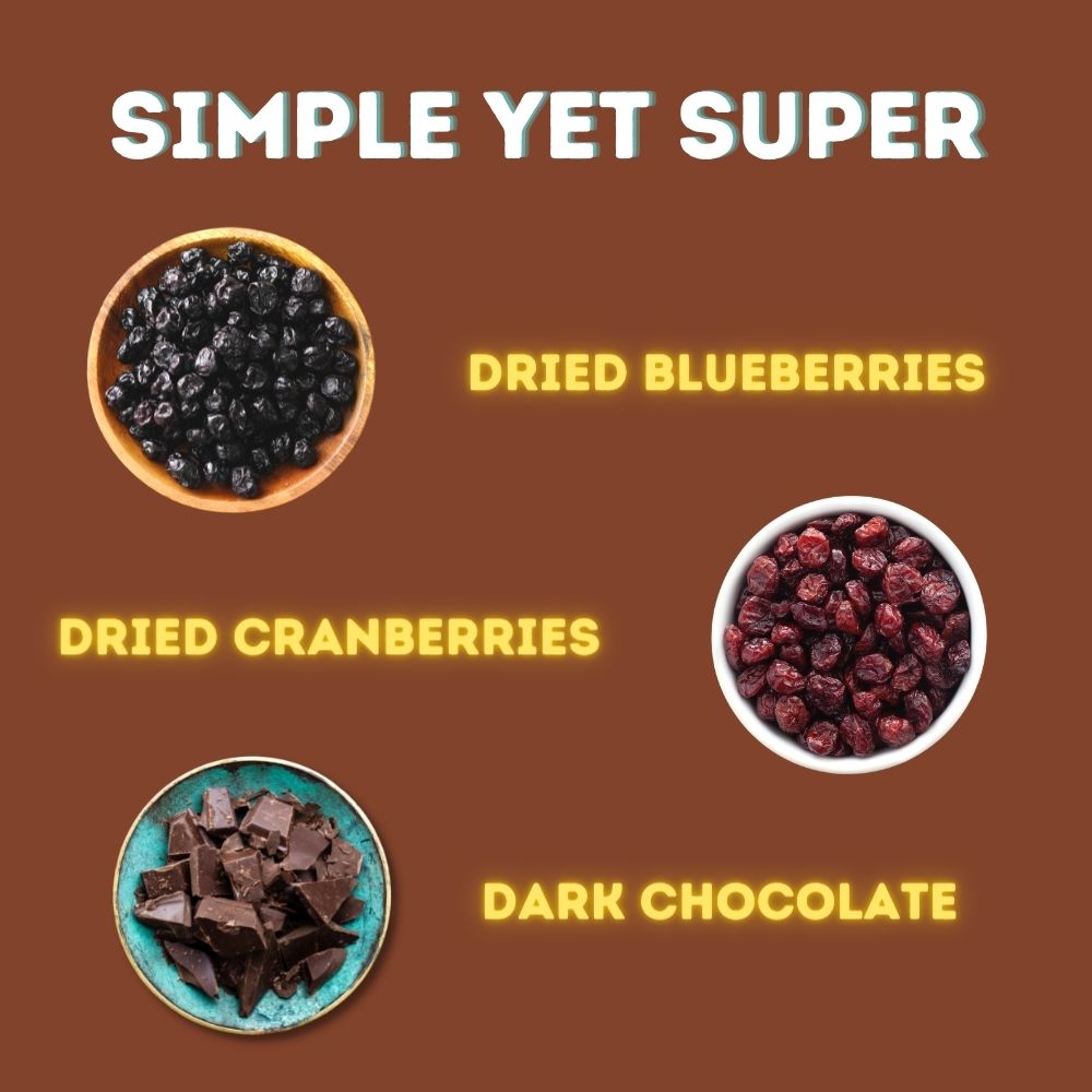Dark Chocolate Chocoberry Marbles - Dried Blueberries & Cranberries coated in Dark Chocolate - 250g Pouch - Protein Source, High Fiber, No Added Preservatives