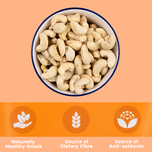 The NutJob Premium W240 Whole Cashews - 250g Pouch - Healthy Snack - Nutritious, Delicious, Dry Fruit, Nuts