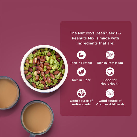 Bean Seeds - Sem ke Beej & Peanuts Mix - Spicy Namkeen Snack, Tea Snack - Nuts & Seeds Mix (250g)