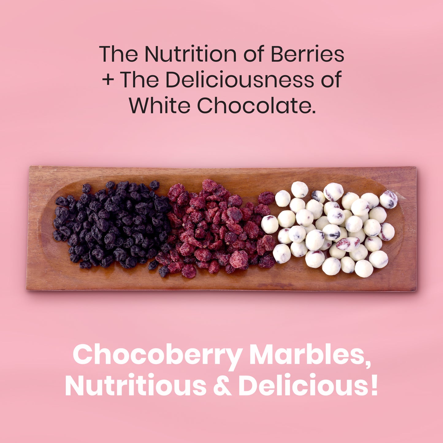 Chocoberry Marbles - Blueberries & Cranberries Covered in White Chocolate (240g Jar)